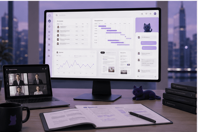 Project management AI agent workflow visual
